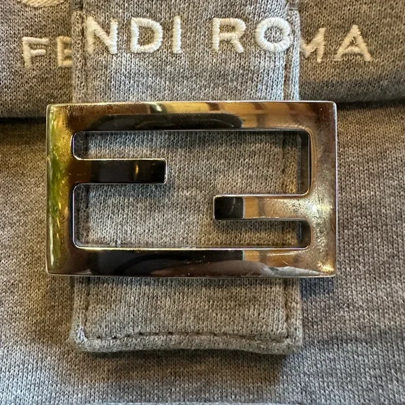 Fendi x Marc Jacobs Grey Ice Jersey Logo Baguette Bag - Picture 3 of 11